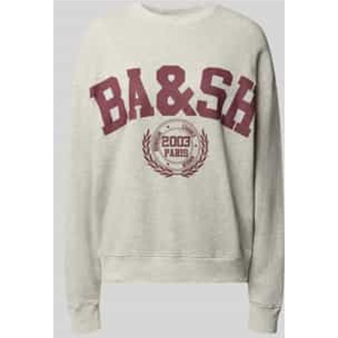 Sweatshirt met labelprint model 'BENJAMIN'