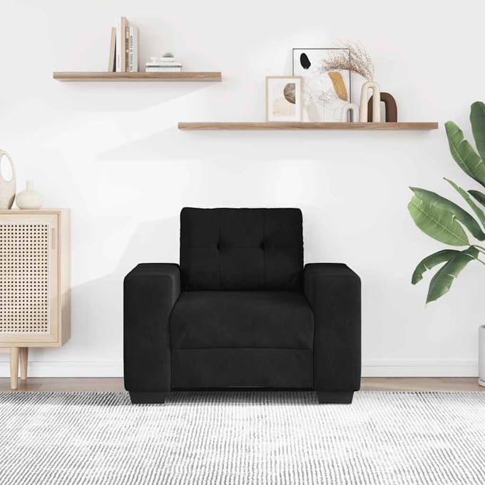 vidaXL - Fauteuil - 100x78x80 - cm - fluweel - zwart