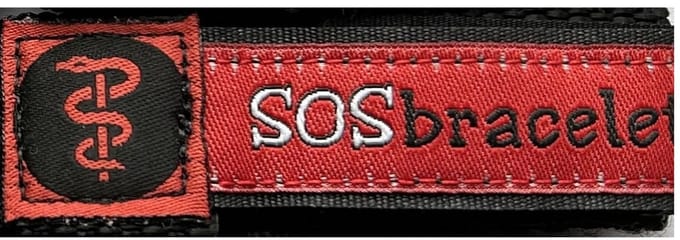 SOSbracelet rood medisch MEDIUM
