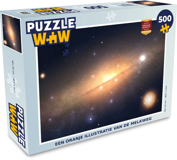Puzzel Een oranje illustratie van de Melkweg - Legpuzzel - Puzzel 500 stukjes
