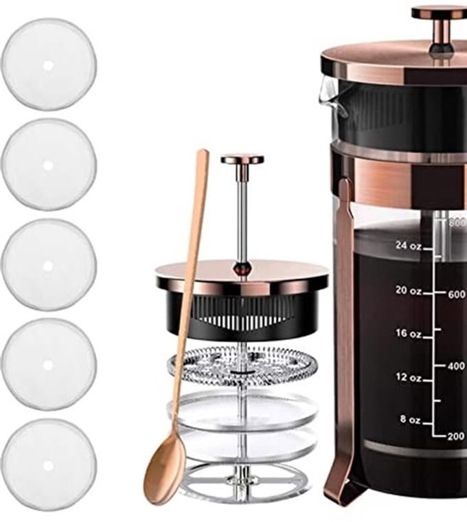Vt products - Franse Pers Filtergaas - Herbruikbare Koffiefilter - 80