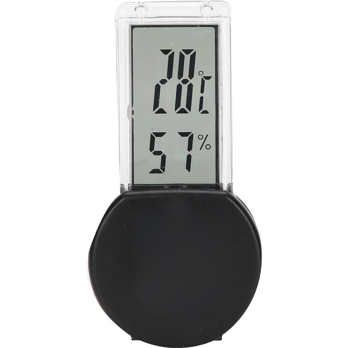 Reptielen Terrarium Thermometer Hygrometer Digitaal Display Pet Tank Temperatuurmeter Zwart