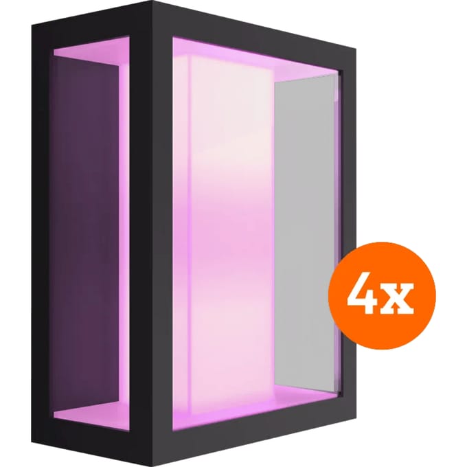 Philips Hue Impress muurlamp White and Color zwart breed 4-pack