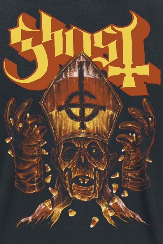 Ghost T-shirt - Candy Corn - S tot XL - voor Mannen - zwart