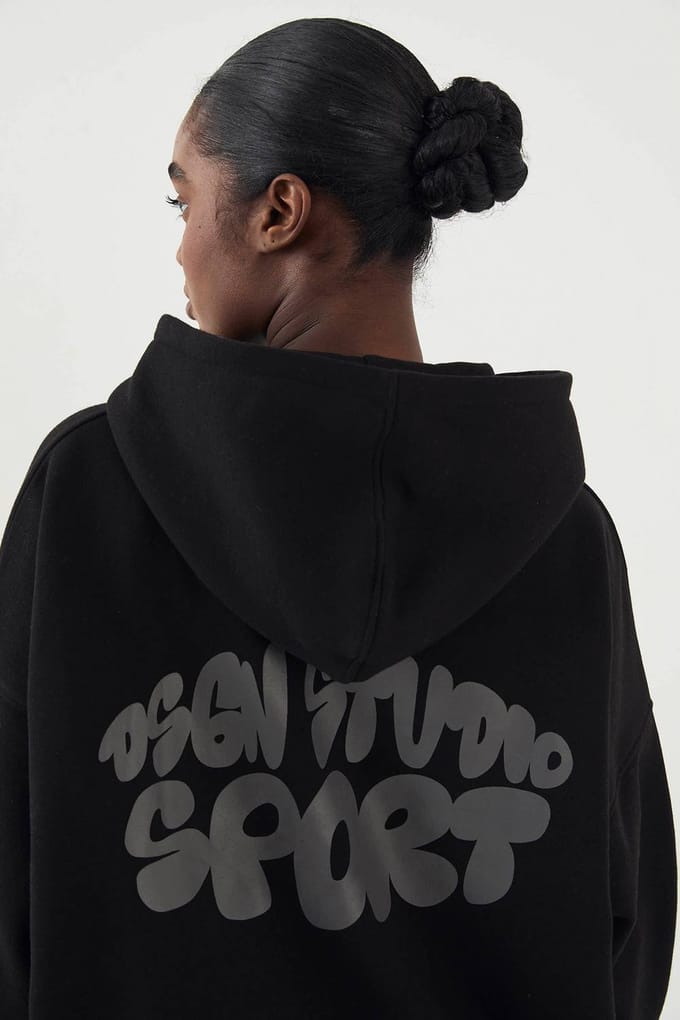 Dames DSGN Studio Sport Bubble Oversized Hoodie | Zwart | Maat: Medium
