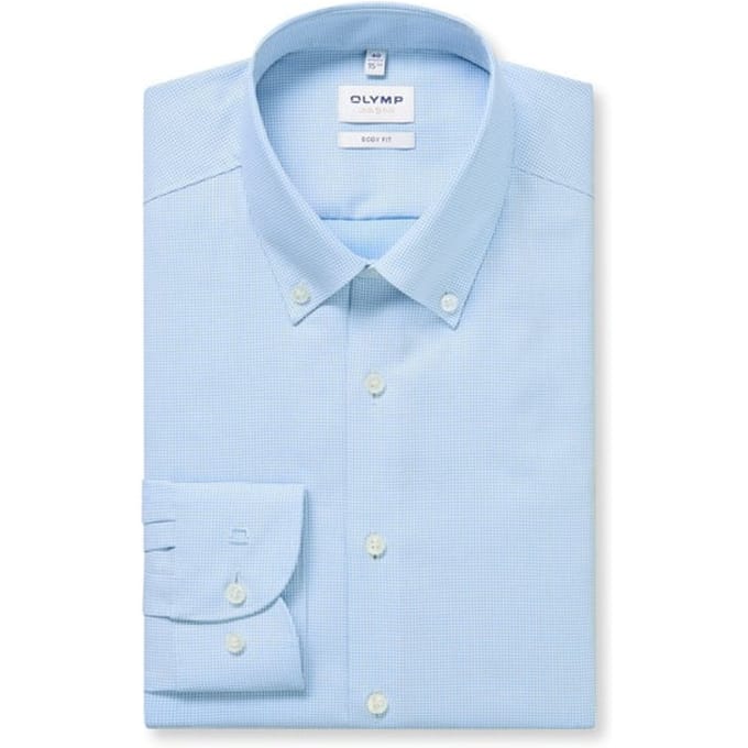 OLYMP Level Five Overhemd, Body Fit, Button-down, Bleu