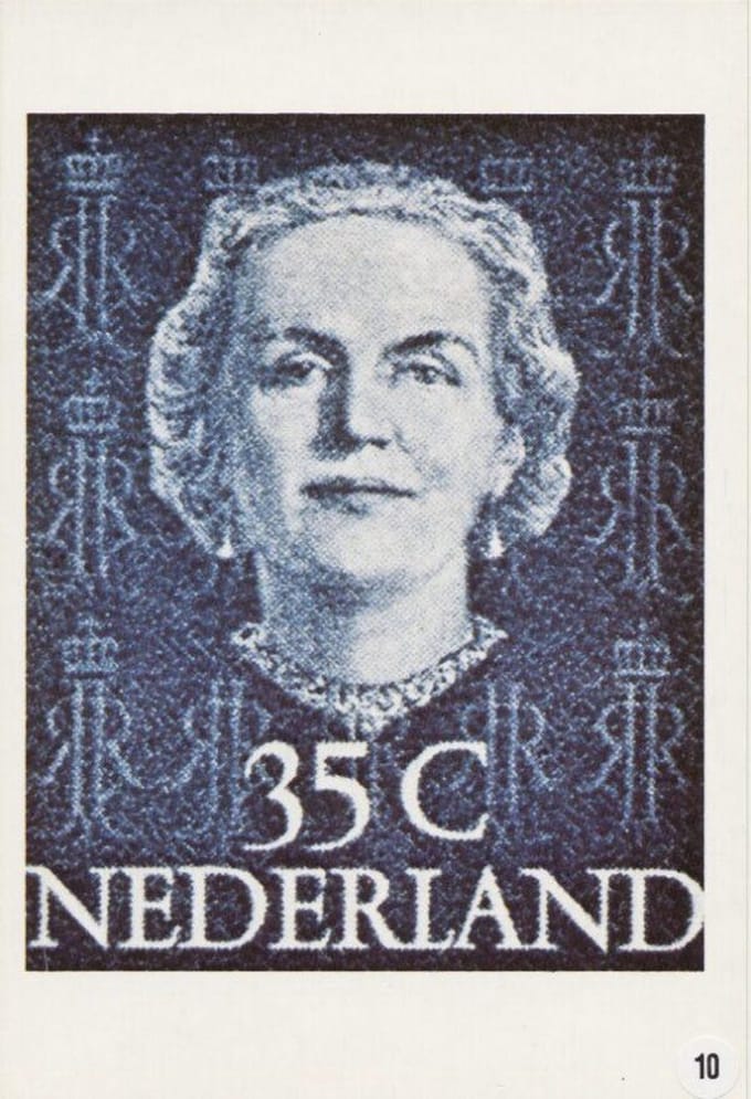 Briefkaart met afbeelding Koningin Juliana postzegel