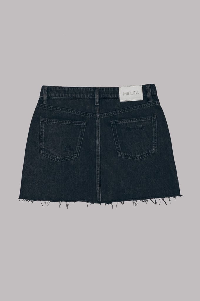 Mikuta The Black Slit Denim Skirt Taglia: L | Minigonne Outlet | Donna | Nero