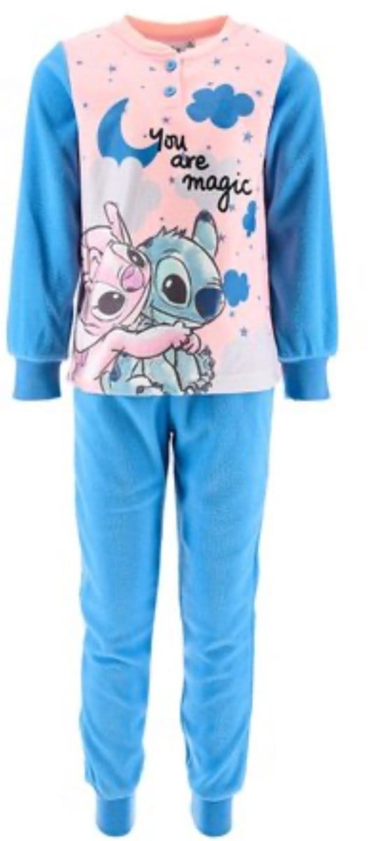 Disney Lilo & Stitch Pyjamaset Blauw Fleece Maat 128