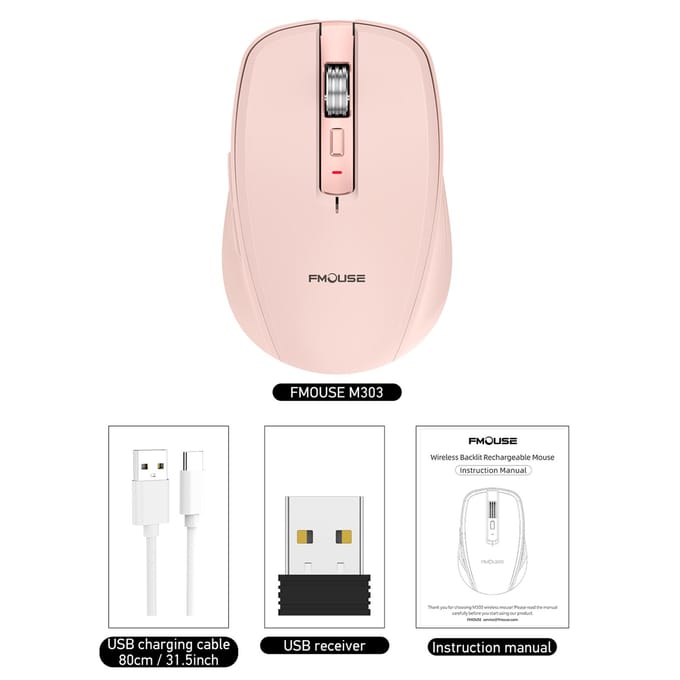 FMOUSE 2.4G + BT5.1 souris sans fil double mode souris de jeu pour ordinateur conception ergonomique 4 vitesses