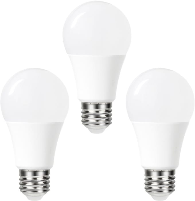 3 Pack - E27 Day/Night Auto Sensor LED Lamp, 2700K, 8,5W, 806 Lumen, non dimmable