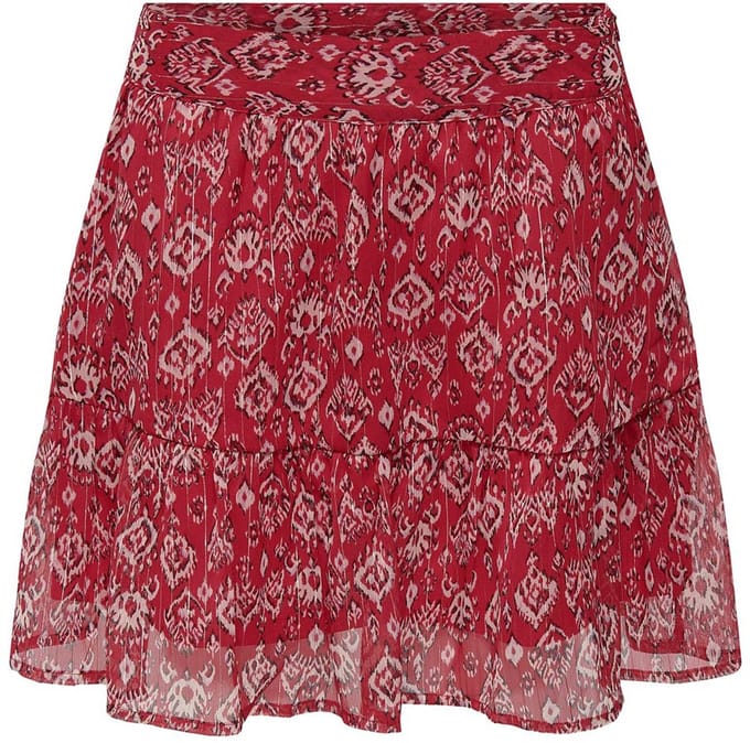 Only Harper Lurex Korte Rok Rood S Vrouw