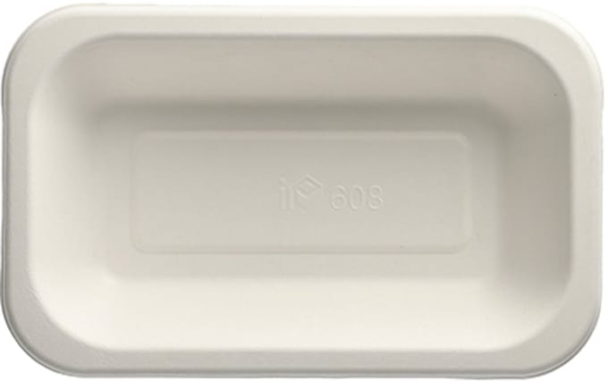 100 Menubakken topseal Suikerriet 750 ml 4,2 cm x 15 cm x 24 cm wit