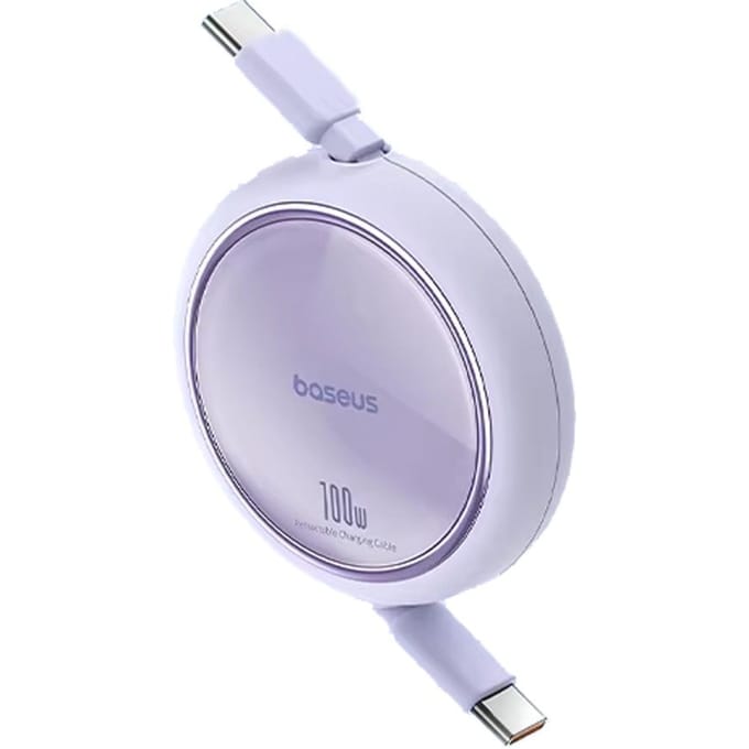 Câble de données double tête Type-C Baseus PD100W câble de charge télescopique CTOC charge rapide voiture 1m violet
