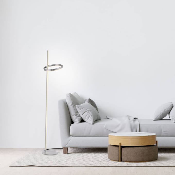 JUST LIGHT. GmbH JUST LIGHT. LED vloerlamp Ritus zilver ijzer dimmer 3.000 K