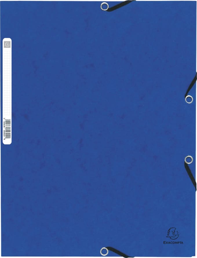 Exacompta 50x Elastomap met 3 kleppen in glanskarton 355g/m2 - Blauw - 55302E