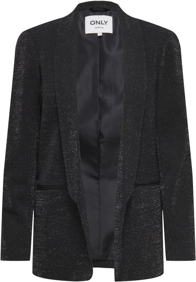 Only Blazer Onlelly-alya Life L/s Glit Blazer 15369789 Black/silver Glitter Dames Maat - W34