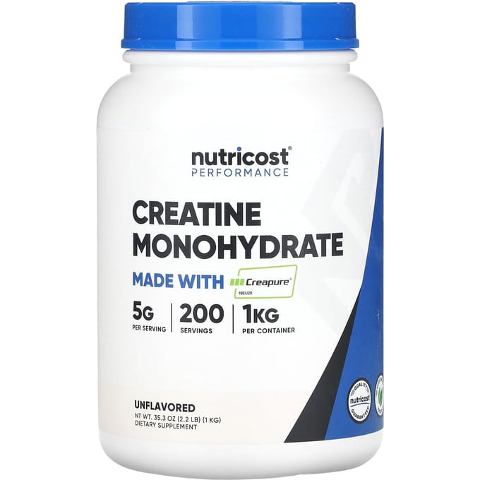Nutricost, Performance Athlétique, Monohydrate de Créatine, Non Aromatisé, 35,3 oz (1 kg)