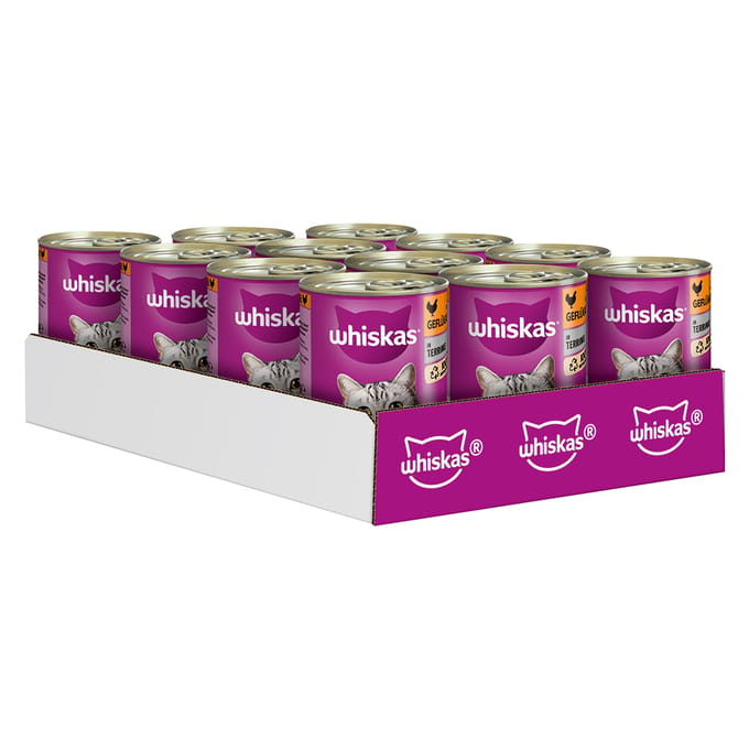 Whiskas 1+ Blikken  12 x 400 g  - Gevogelte in Terrine