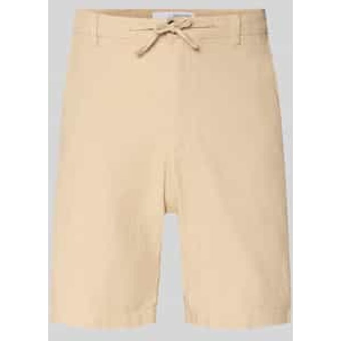 slim fit bermuda van mix van katoen en linnen model 'BRODY'