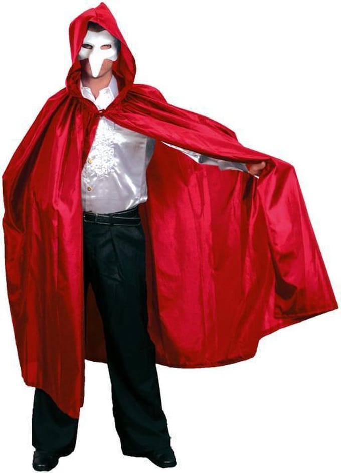 Witbaard Verkleedcape Luxe 130 Cm Satijn Rood