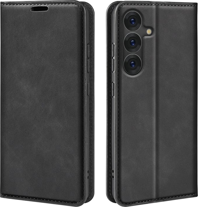 MobyDefend Hoesje - Geschikt voor Samsung Galaxy S25 - Luxe Wallet Bookcase (Magnetische Sluiting) - Zwart
