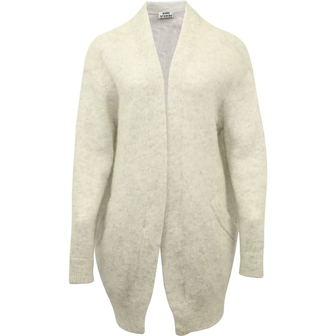 Acne Studios Raya Cardigan in crèmekleurige wol