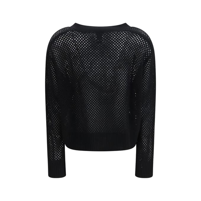 Allude Zwarte Fleece Wol Cardigan