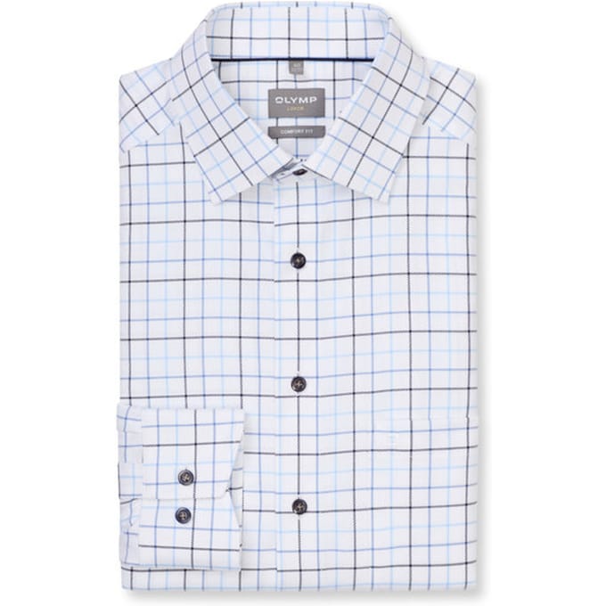 OLYMP Luxor Overhemd, Comfort Fit, New Kent, Bleu