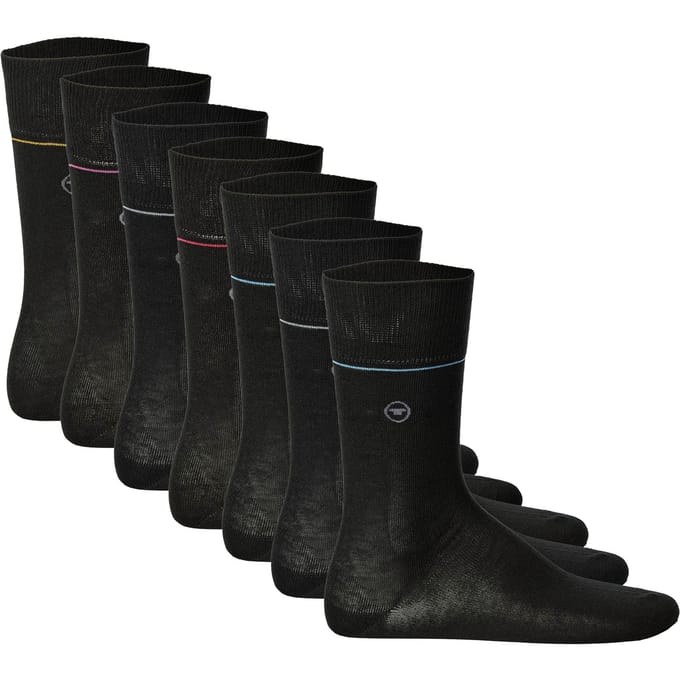 Tom Tailor - Sokken in een 7-daagse doos - Maat 43-46 - black