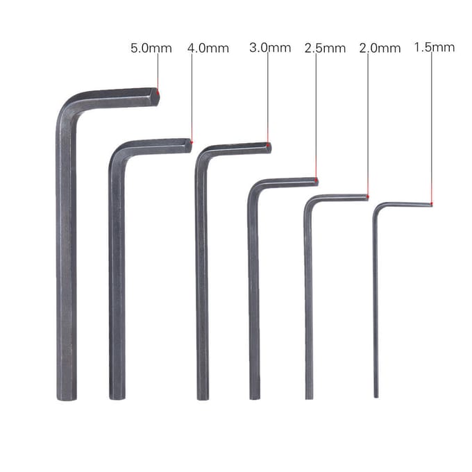 6 stuks Gitaar Bas Hals Brug Schroef Truss Rod Afstel Sleutel Set Reparatie Gereedschap gray