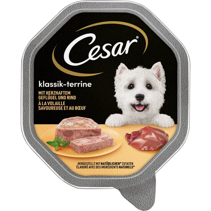 Megapack Cesar kuipjes 28 x 150 g - Klassieke terrine met gevogelte en rund