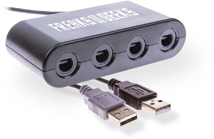 Freaks and Geeks Adapter - 4 Game Cube Controllers - Zwart - Geschikt voor Switch|OLED/Wii U/PC
