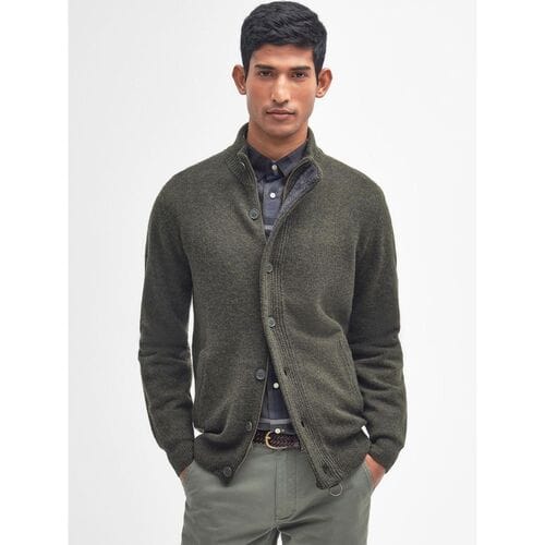 Barbour Zip Vest Lamswol Donkergroen - Maat XL - Heren