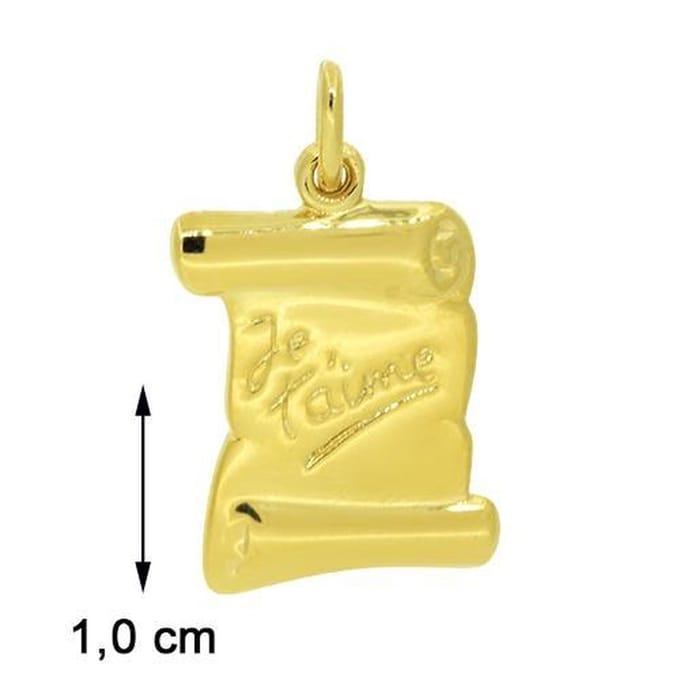 Blinx Jewels Vergulden Hanger Perkament "Je t'aime"
