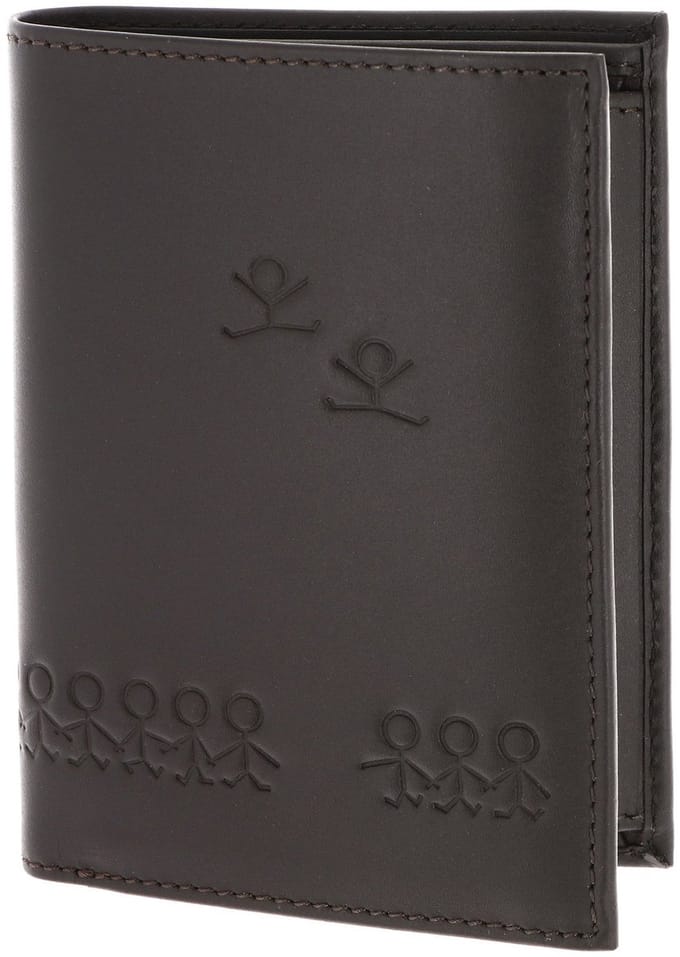 oxmox Leren portemonnee Leather RFID Protect Kombibörse Jumping Jack Embossed Brown donkerbruin