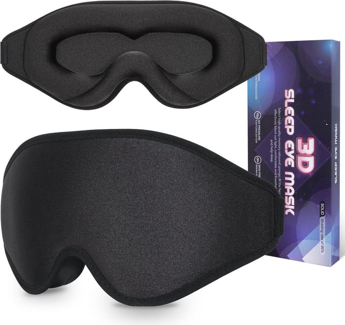 3D-slaapmasker - Voor volledige lichtblokkering - Verstelbaar en comfortabel