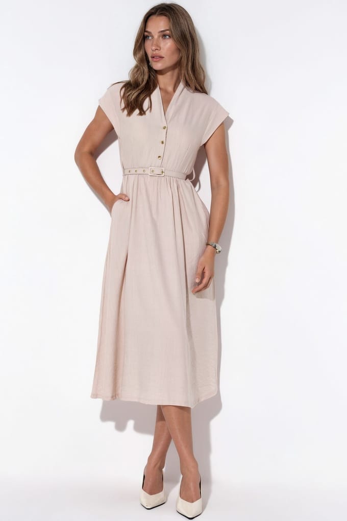 Textured Gelaagde Maxi Jurk