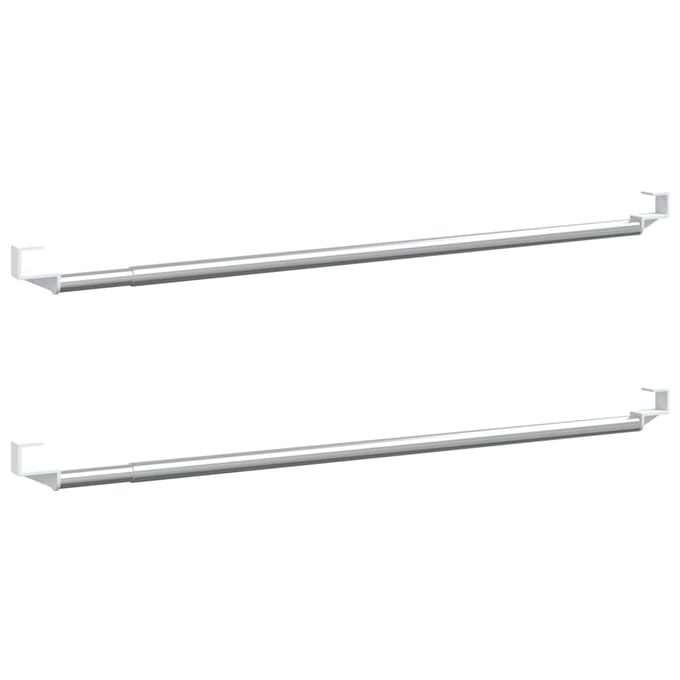 vidaXL - Gordijnrails - 2 - st - 40-60 - cm - aluminium - wit - en - zilverkleurig