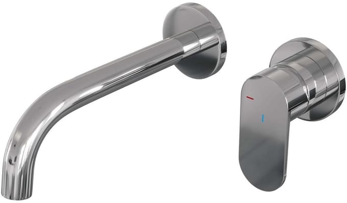 Brauer Chrome Edition Inbouw Wastafelmengkraan met Gebogen Uitloop en Rozetten Model C1 Chroom