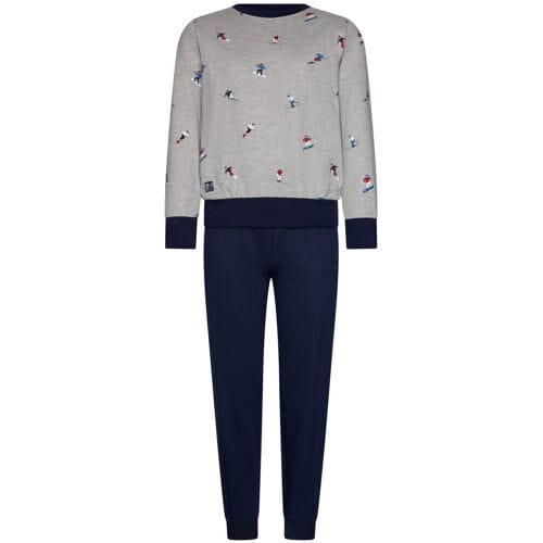 Pastunette Pyjama - Aspen Ski - Katoen - Grijs/Blauw - Maat 104