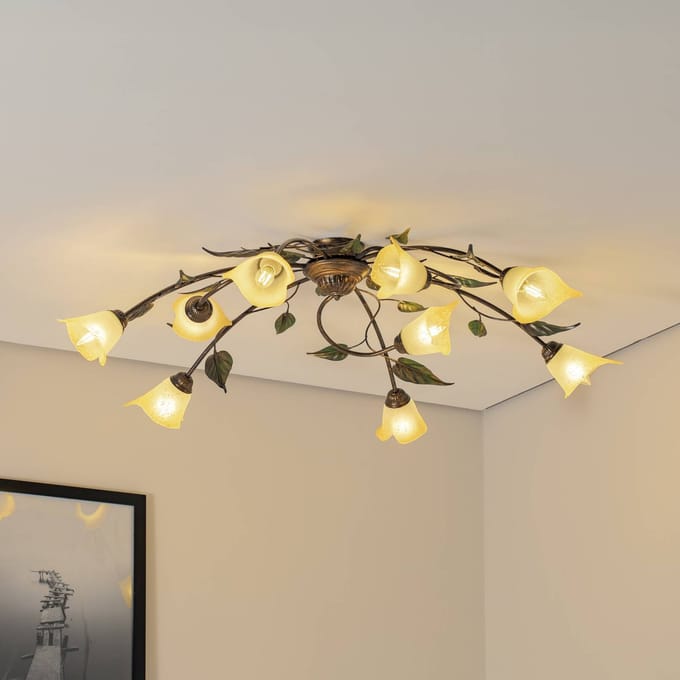 ONLI Plafondlamp Miranda 9-lamps, brons
