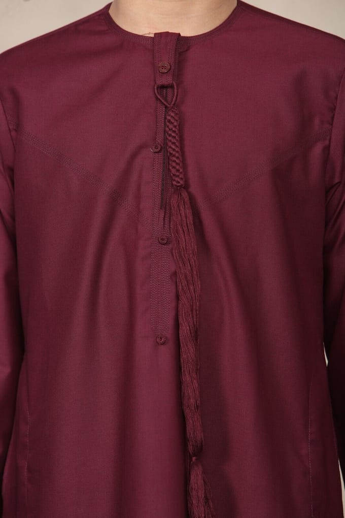 Rode Thobe voor jongens, Emirati Jubba, islamitische kleding, kaftan, Eid-kwastjes