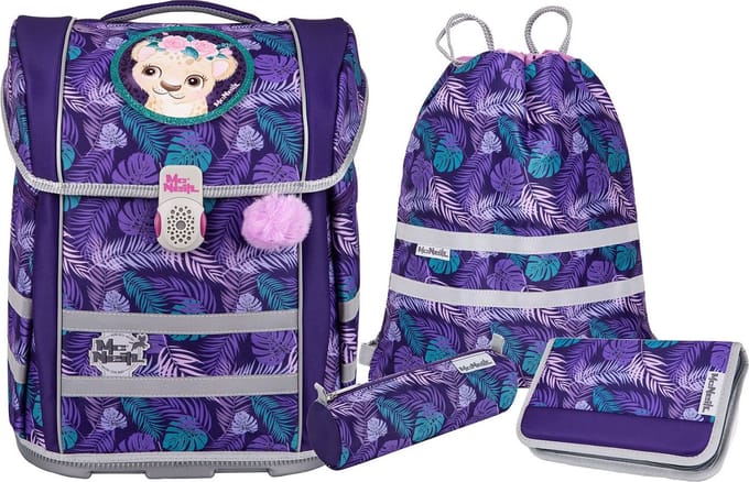 McNeill Schooltas Ergo Perfecto Schoolbag Set 5-delig Dschungel Paars