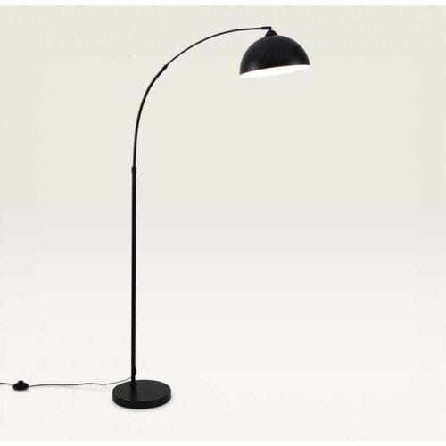 Lusenz - Karian - Zwarte Staande lamp Metaal 180 cm - Booglamp - Modern design - Woonkamer lamp - Mat - E27 fitting - Met voetschakelaar