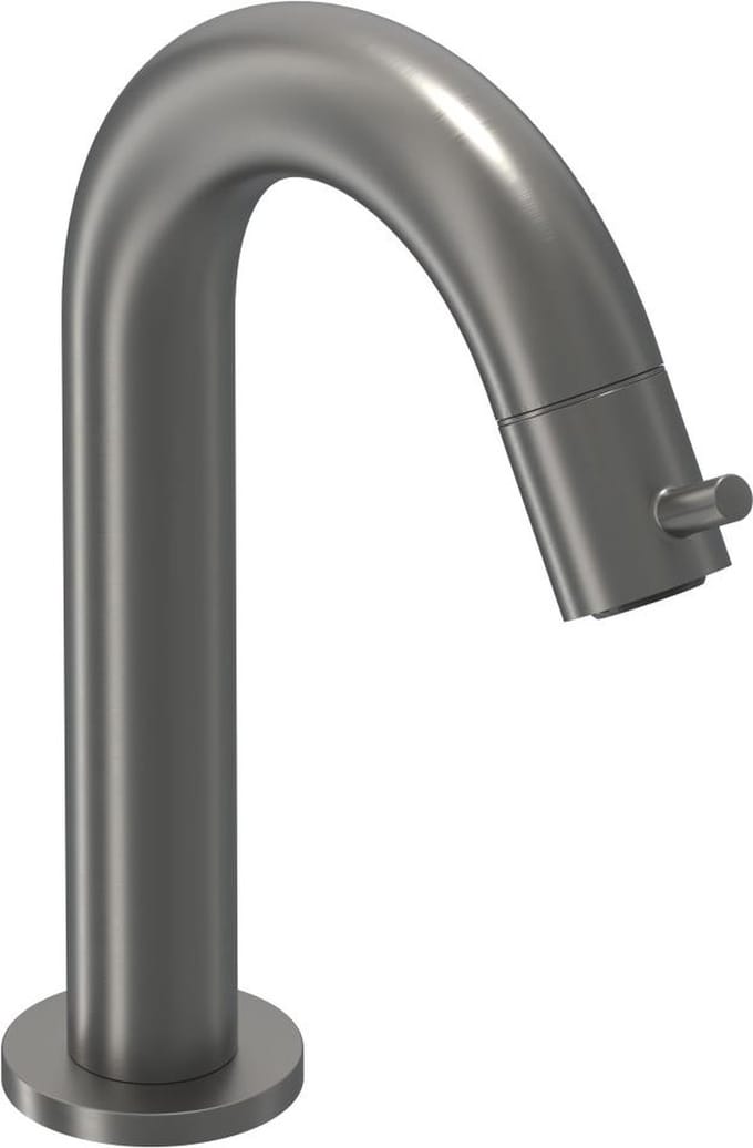 IVY Bond fonteinkraan met gebogen uitloop model S 19,4 cm, geborsteld metal black PVD