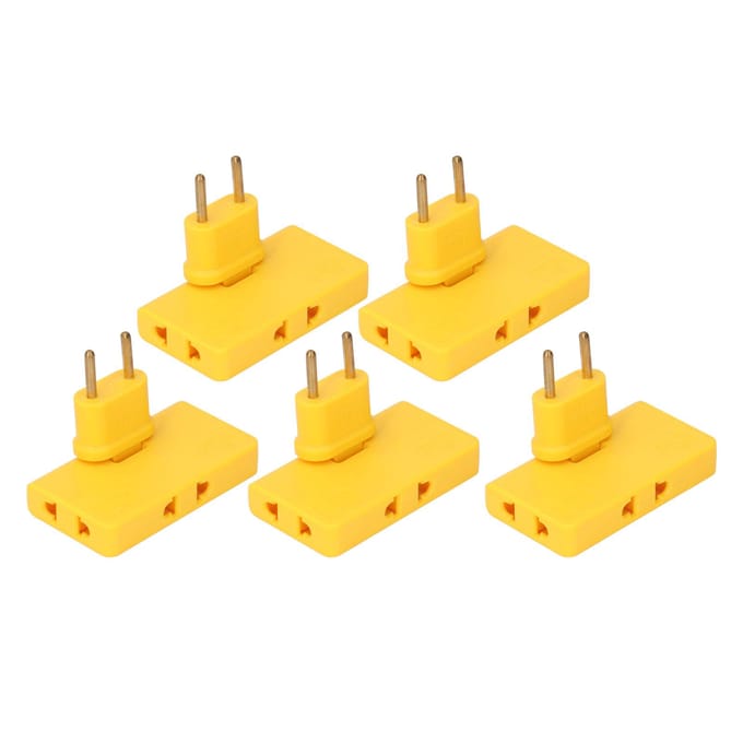5 Stuks Stopcontact Converter Snoerloos 180 Graden Verlenging 1 naar 3 Adapter white