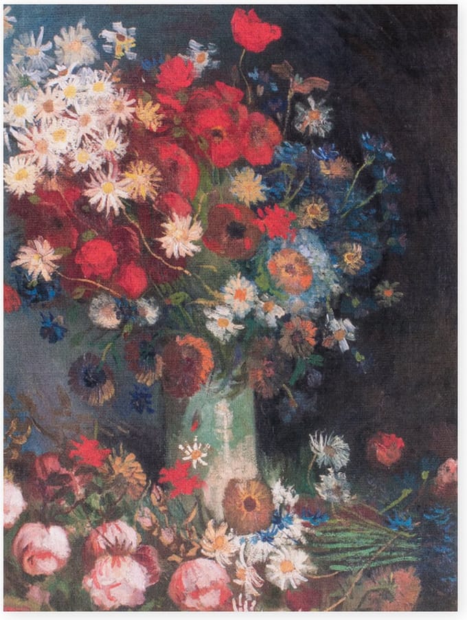 Softcover kunst schetsboek, Kröller-Müller Museum, Stilleven met akkerbloemen, Vincent van Gogh