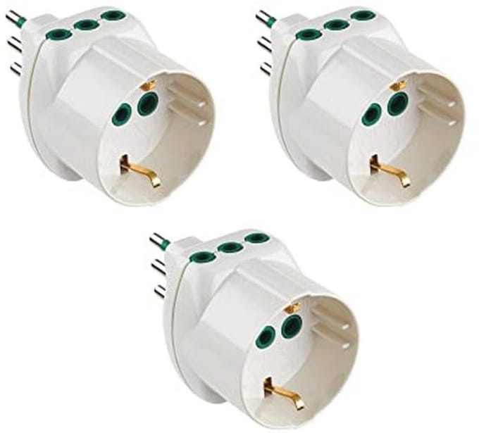 3-delige adapterset met Schuko-stekkers en stopcontact 16A - Vertical System
