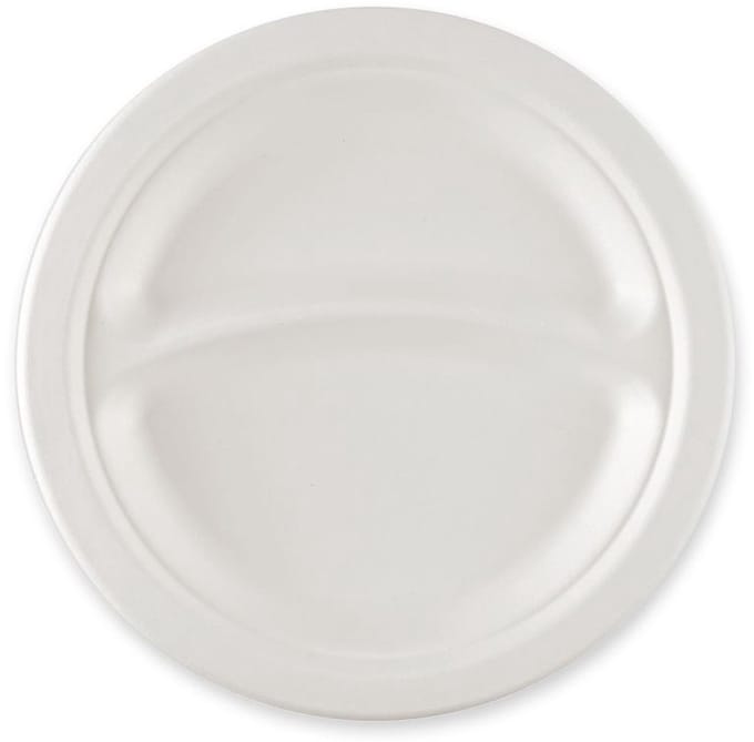 NATURE Star suikerriet-bord, rond, 229 mm, 2-vaks